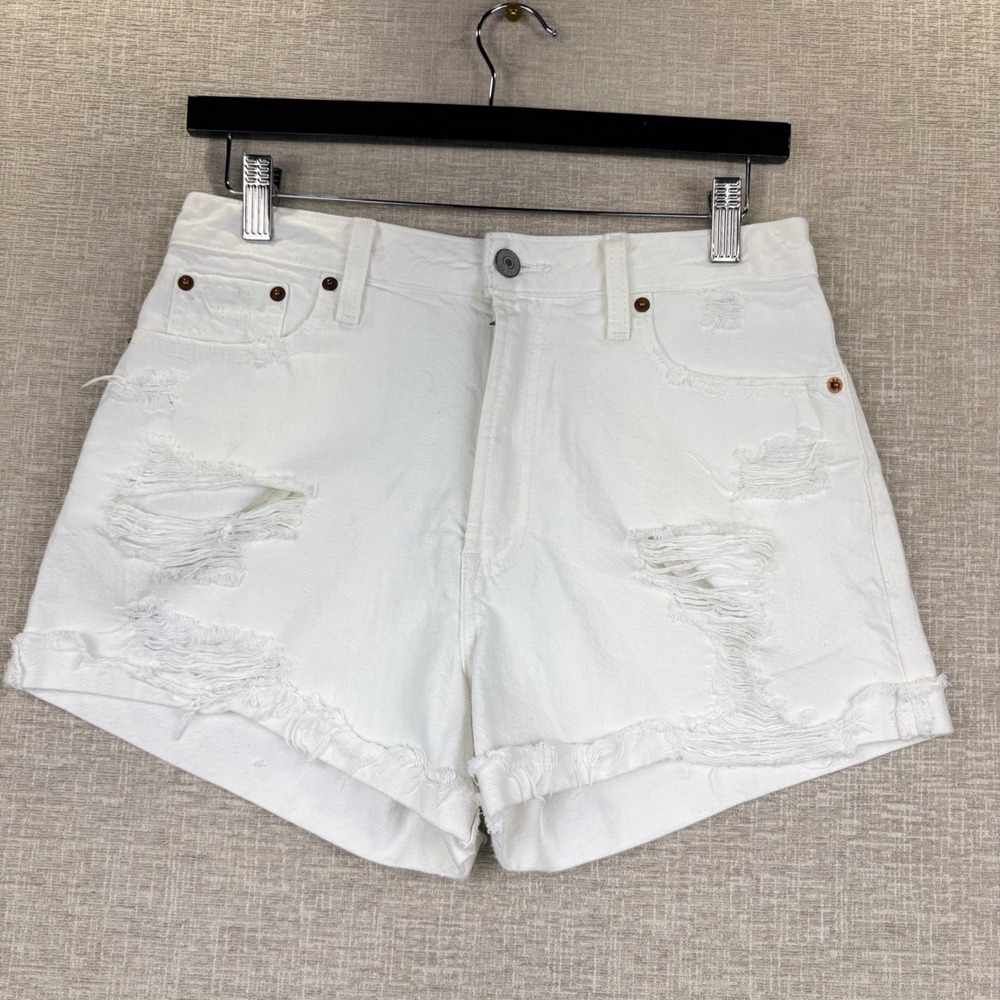 Abercrombie & Fitch Annie Womens Size 27 4 Distressed White Denim Shorts